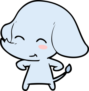 Bir insan tarafından çizilmiş şirin bir fil.