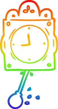 gökkuşağı gradyan çizimi saat tik tak bir insan tarafından çizilmiş sarkaç