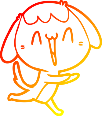 Bir insan tarafından çizilmiş sevimli bir köpeğin sıcak çizgi çizgisi.