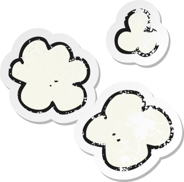 Bir insan tarafından çizilmiş dumanlı bir çizgi filmin gerilimli yapıştırması