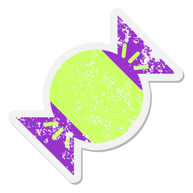 Bir insan tarafından çizilmiş cadılar bayramı şeker grunge etiketi