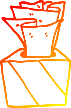 Bir insan tarafından çizilmiş bir karikatür kutusunun sıcak gradyan çizimi