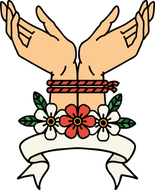 Bir insan tarafından çizilmiş geleneksel el dövmesi.