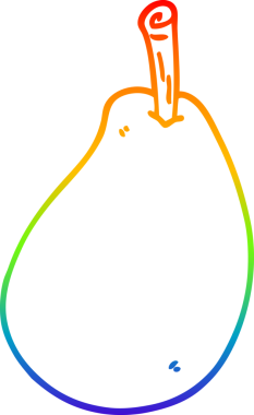 gökkuşağı gradyan çizgi çizimi bir insan tarafından çizilmiş taze armut