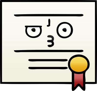 Mezuniyet diplomasının bir insan tarafından çizilmiş gölgeli karikatürü.