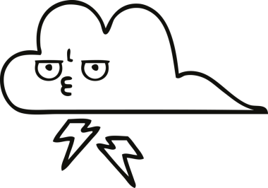 Bir insan tarafından çizilmiş bir fırtına bulutu çizimi