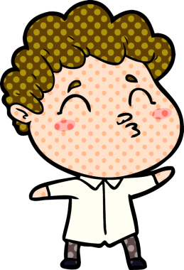 Çizgi film adamı somurtuyor Bir insan tarafından çizilmiş