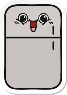 Bir insan tarafından çizilmiş şirin bir buzdolabı etiketi.