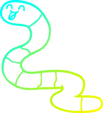 Bir insan tarafından çizilmiş solucanın soğuk çizgi çizimi.