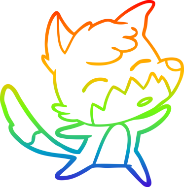 gökkuşağı gradyanı çizimi bir insan tarafından çizilmiş tilki çizgi filmi