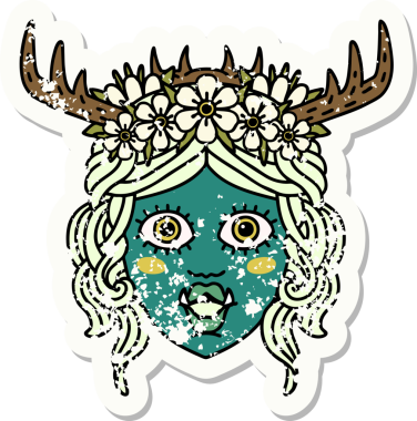 Retro Dövme Biçimli Ork karakteri bir insan tarafından çizilmiş