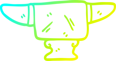 Bir insan tarafından çizilmiş ağır, eski bir örsün soğuk çizgi çizimi.