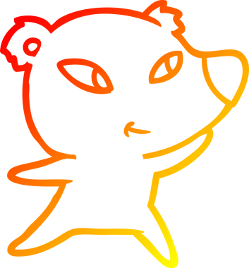 Bir insan tarafından çizilmiş sevimli bir ayının sıcak çizgi çizgisi.