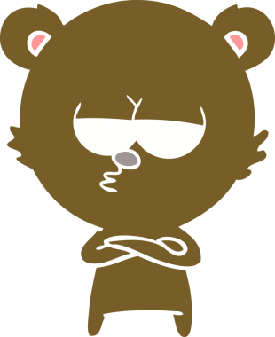 Sıkıcı ayı düz renkli çizgi film bir insan tarafından çizildi