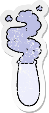 Bir insan tarafından çizilmiş karikatür bilim test tüpünün sıkıntılı çıkartması.