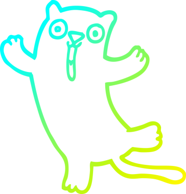 Bir insan tarafından çizilen mutlu çizgi bir kedinin soğuk gradyan çizimi