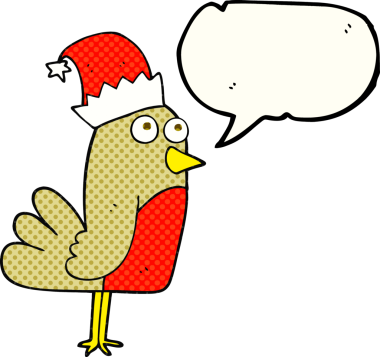 Bir insan tarafından çizilmiş serbest çizilmiş çizgi roman konuşma balonu, noel robini.