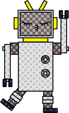 bir insan tarafından çizilmiş bir robotun çizgi roman tarzı