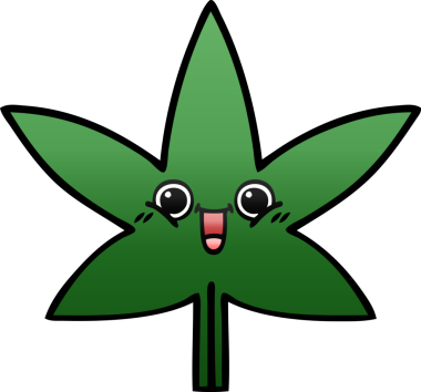 Bir insan tarafından çizilmiş marihuana yaprağının gölgeli çizgi filmi.