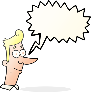 Bir insan tarafından çizilmiş serbest konuşma balonu çizgi filmi gülümseyen adam.