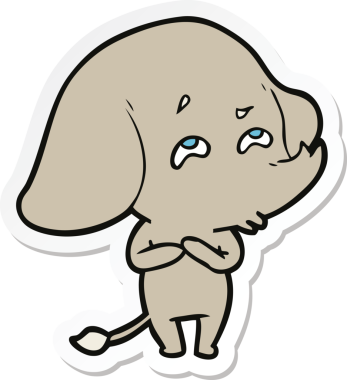 Bir insan tarafından çizilmiş karikatür filinin çıkartması.