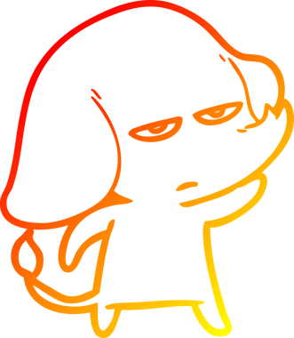 Bir insan tarafından çizilmiş kızgın bir fil çizimi.