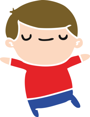 Bir kawaii 'nin insan tarafından çizilmiş şirin bir çocuk çizimi.