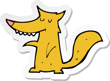 Bir insan tarafından çizilmiş bir tilkinin çıkartması.