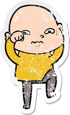 Bir insan tarafından çizilmiş gergin bir adamın sıkıntılı çıkartması.