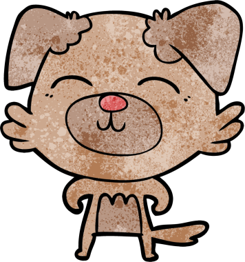 Bir insan tarafından çizilmiş çizgi film köpeği.