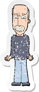 Çizgi filmdeki baba, bir insan tarafından çizilmiş omuzlarını silkiyor.