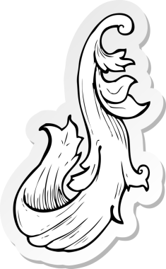 Geleneksel bir el çıkartması. Bir insan tarafından çizilmiş çiçek girdabı.