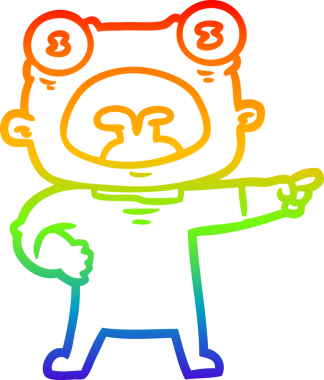 Gökkuşağı gradyan çizgi çizimi bir insan tarafından çizilmiş garip bir uzaylı çığlığı