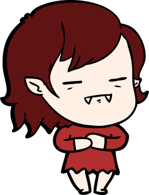 Bir insan tarafından çizilmiş ölümsüz vampir kız çizgi filmi.