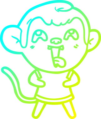 Bir insan tarafından çizilmiş çılgın bir çizgi film maymunu çizimi