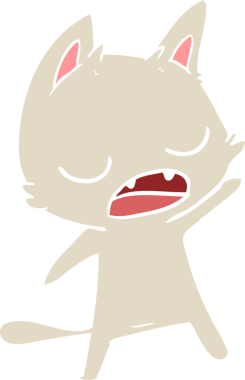 Konuşan kedi düz renkli çizgi film Bir insan tarafından çizildi