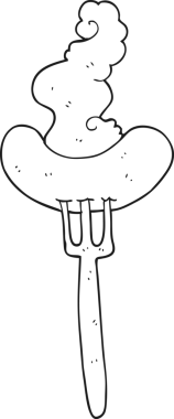 Bir insan tarafından çizilmiş siyah beyaz bir karikatür.