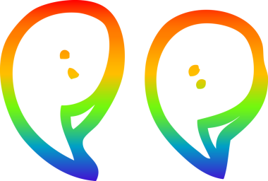 bir insan tarafından çizilmiş bir karikatür tırnak işareti çizimi