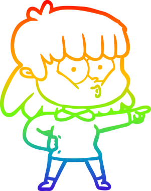 gökkuşağı gradyan çizimi bir insan tarafından çizilmiş bir çizgi film ıslık kızı