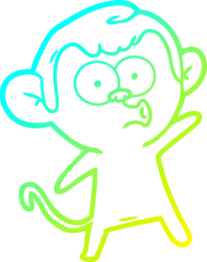 Bir insan tarafından çizilen soğuk gradyan çizgi çizimi bir maymunu şaşırttı