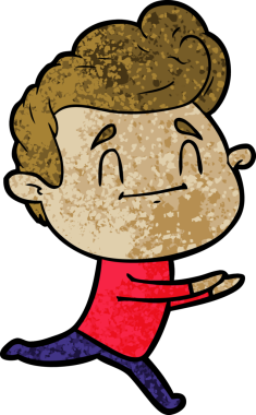 Bir insan tarafından çizilmiş bir karikatür adam.