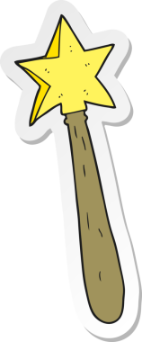 Bir insan tarafından çizilmiş sihirli değnek çıkartması.