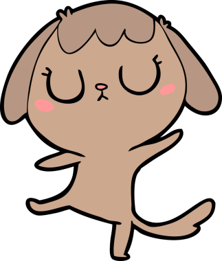 Bir insan tarafından çizilmiş şirin bir çizgi film köpeği.