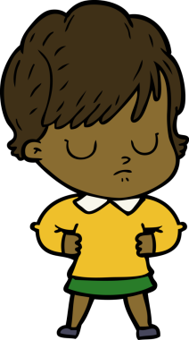 Bir insan tarafından çizilmiş karikatür kadın.