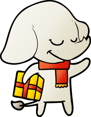 Bir insan tarafından çizilmiş noel fili.