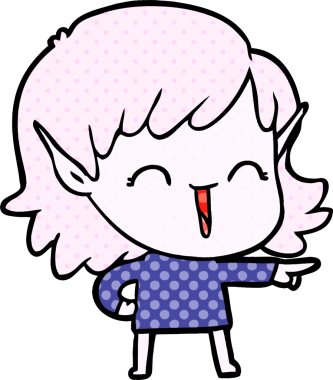 Bir insan tarafından çizilmiş bir elf kızı.