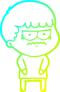 Bir insan tarafından çizilmiş bir çizgi filmin soğuk gradyan çizimi.