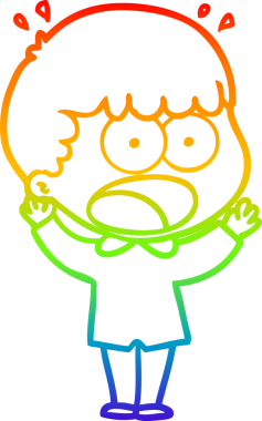 gökkuşağı gradyanı çizimi bir insan tarafından çizilmiş şok bir adam