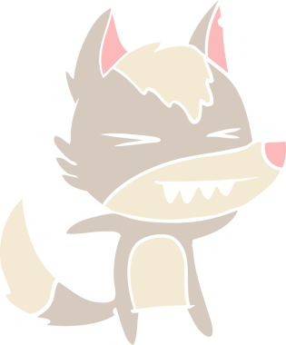 kızgın kurt düz renkli çizgi film bir insan tarafından çizildi.