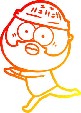 Bir insan tarafından çizilmiş, sakallı bir adamın sıcak çizgi çizimi.